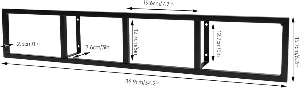 5Pcs 34 Inch Metal Wall Mount Media Shelves