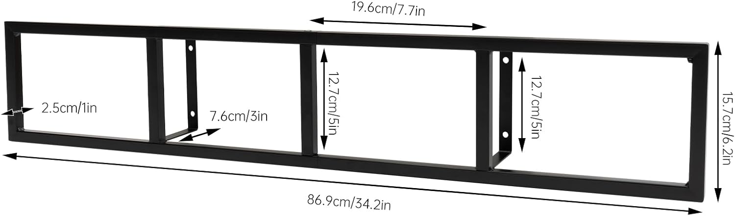 5Pcs 34 Inch Metal Wall Mount Media Shelves