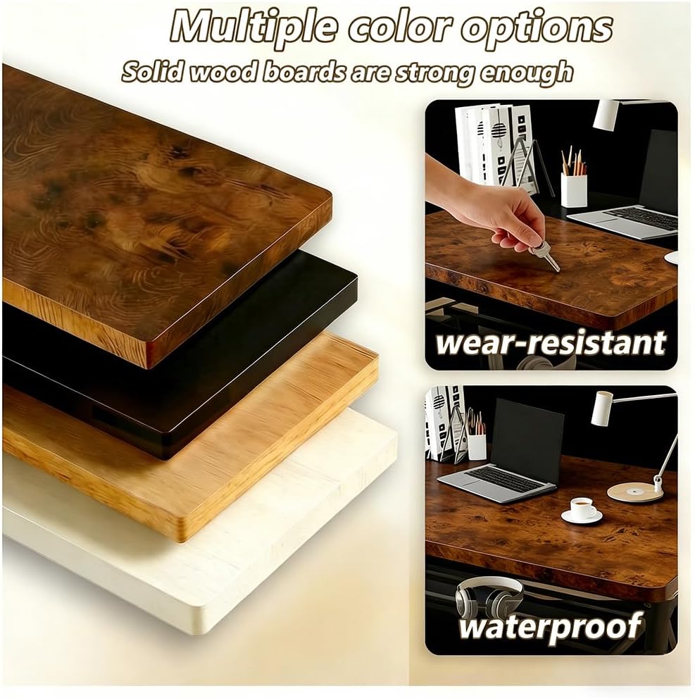 31.5" Brown No Assembly Folding Computer Desk