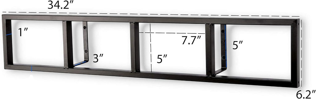 34 Inch Black Metal Floating Media Shelf Set Of 2