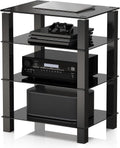4‑Tier Media Stand With Glass Shelf