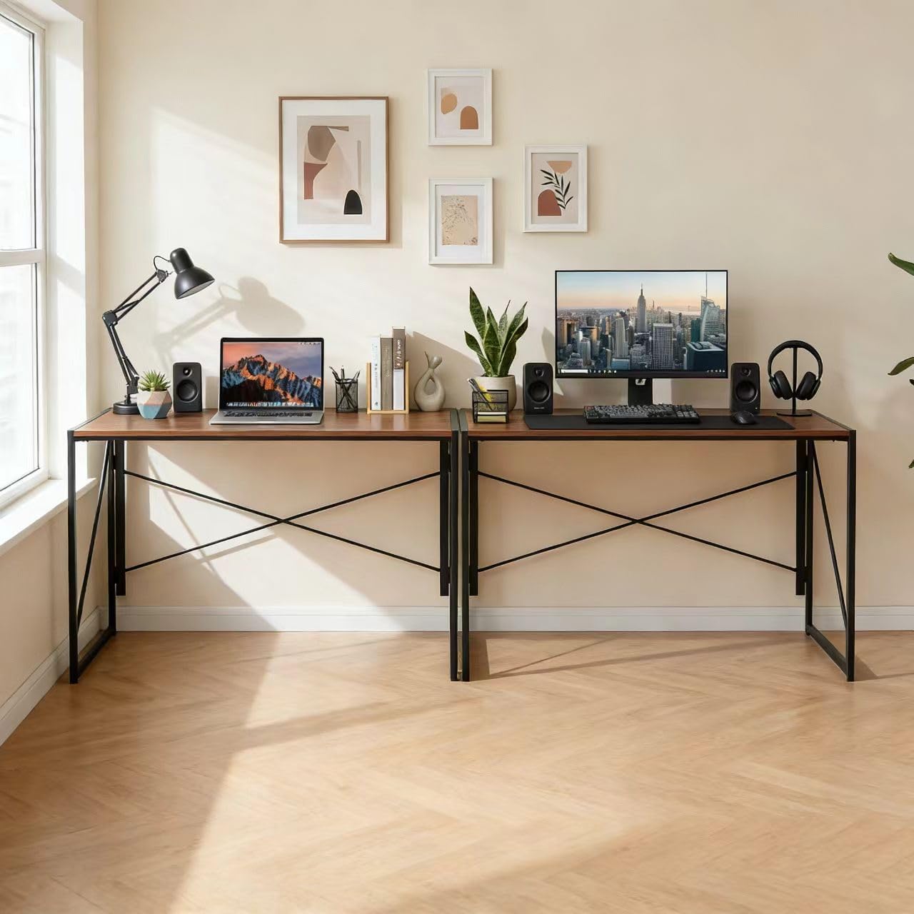 39 Inch Folding Computer Desk Steel Frame