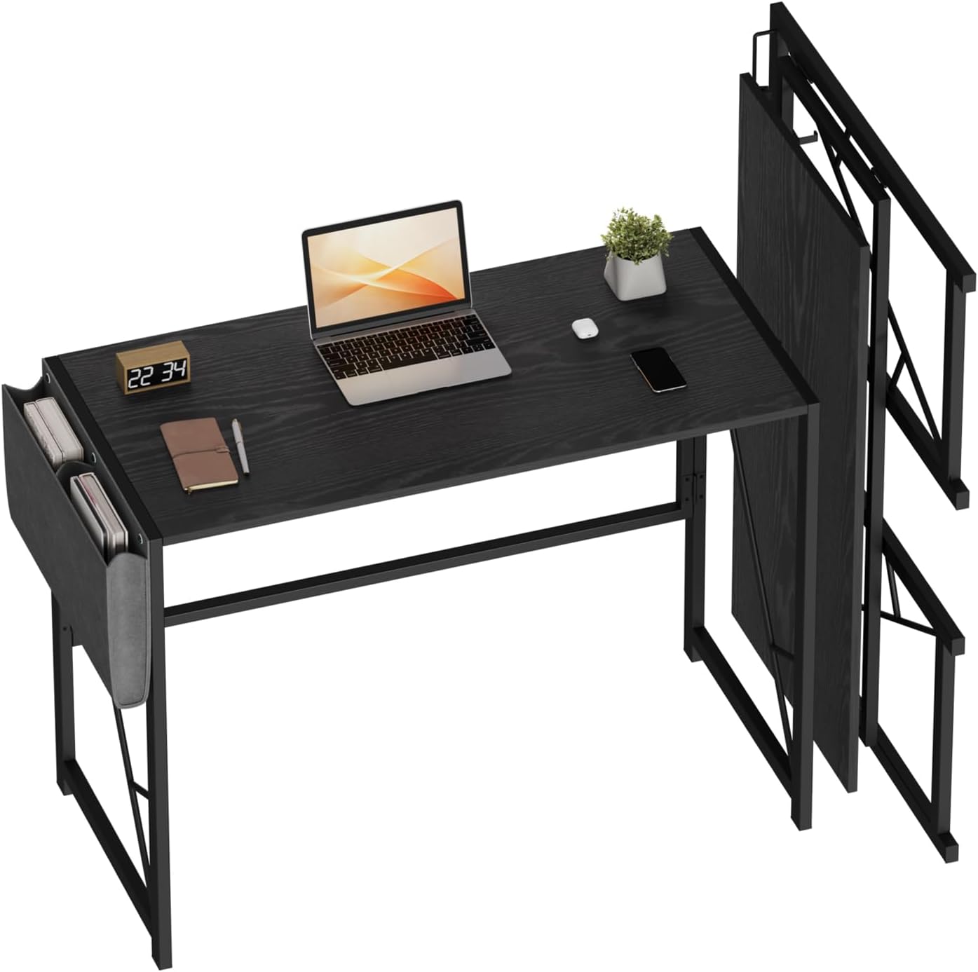 39.4" Black Folding Computer Desk