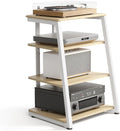 4‑Tier White Oak Corner AV Media Stand