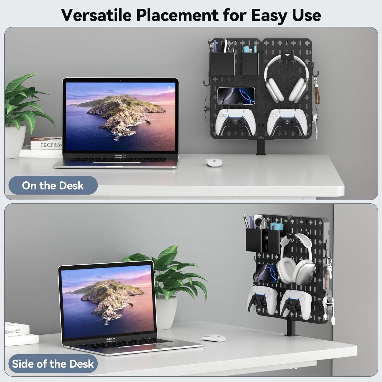 7‑In‑1 Clamp‑On Desk Pegboard Organizer