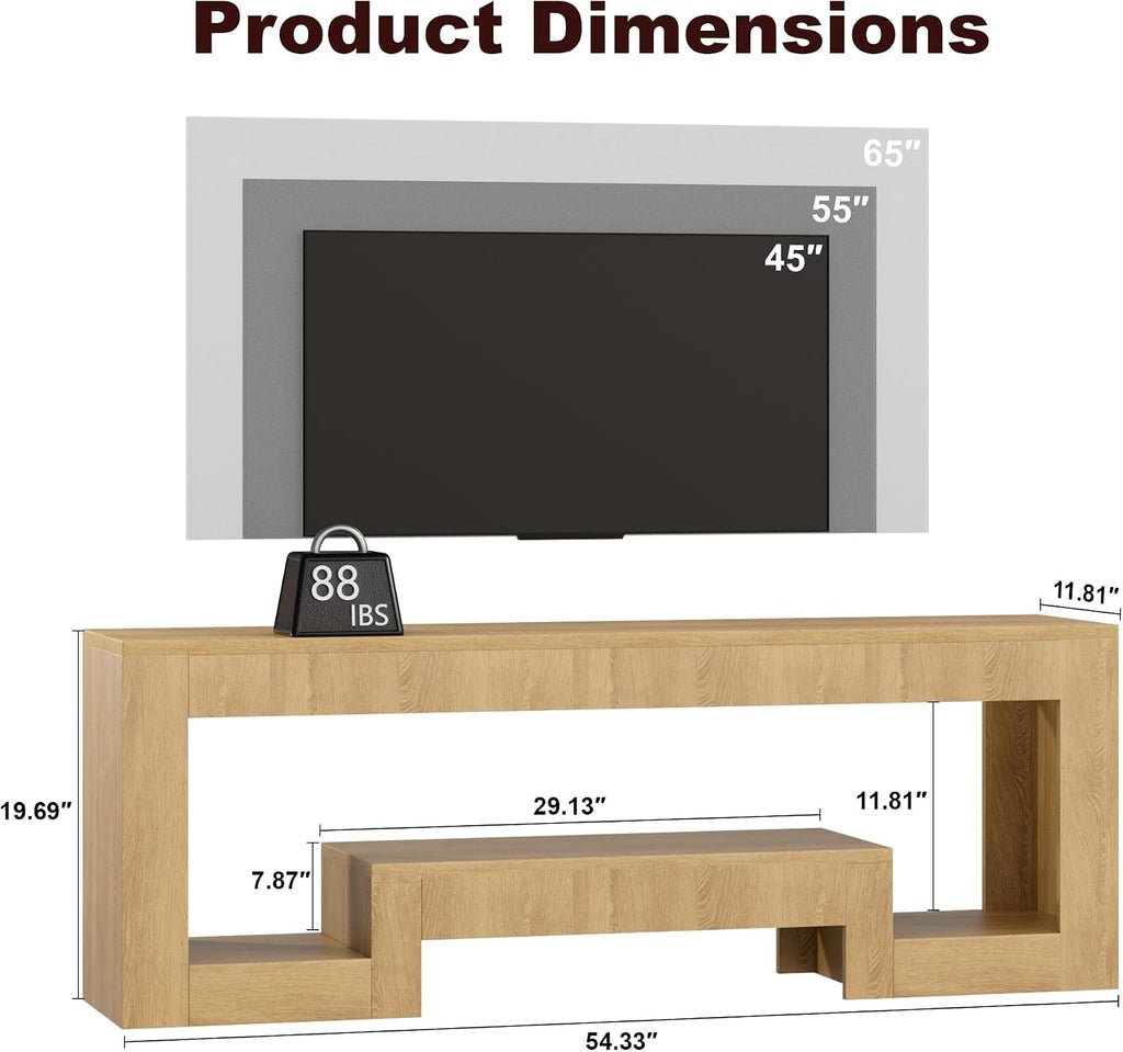 54" Natural LED TV Stand For 65" TV