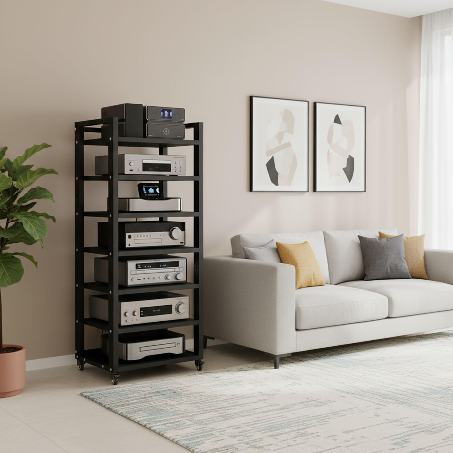 7‑Tier 140cm Heavy Duty Audio Component Rack