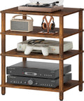 4‑Tier Brown Media Player Stand Entertainment Center