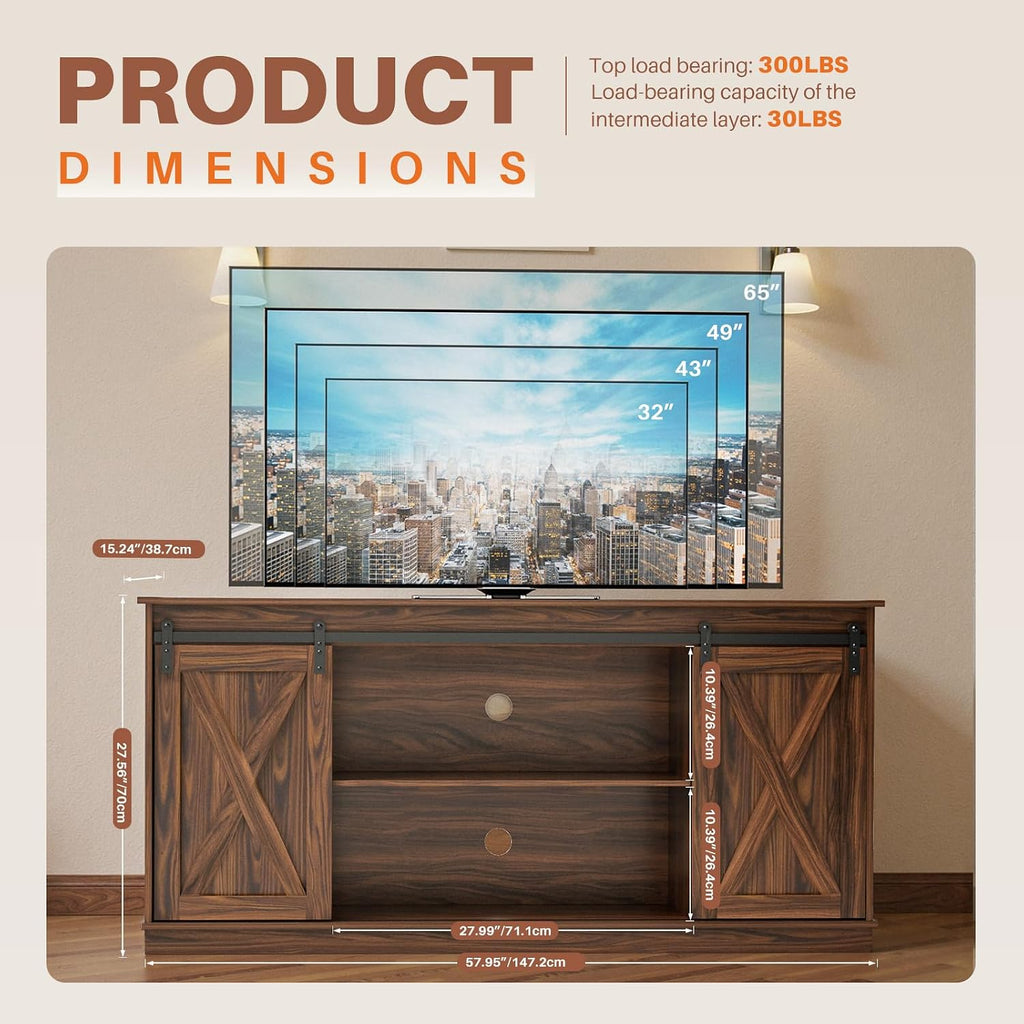 Brown Farmhouse TV Stand 65 Inch