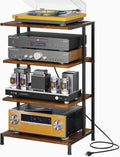 4‑Tier AV Media Stand With Power Strip