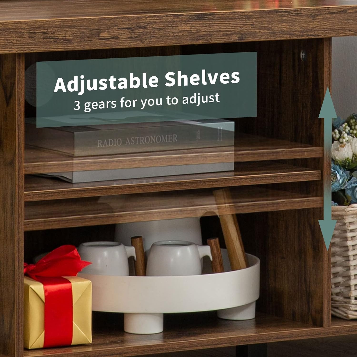 Rustic Brown TV Stand For 55 Inch TV