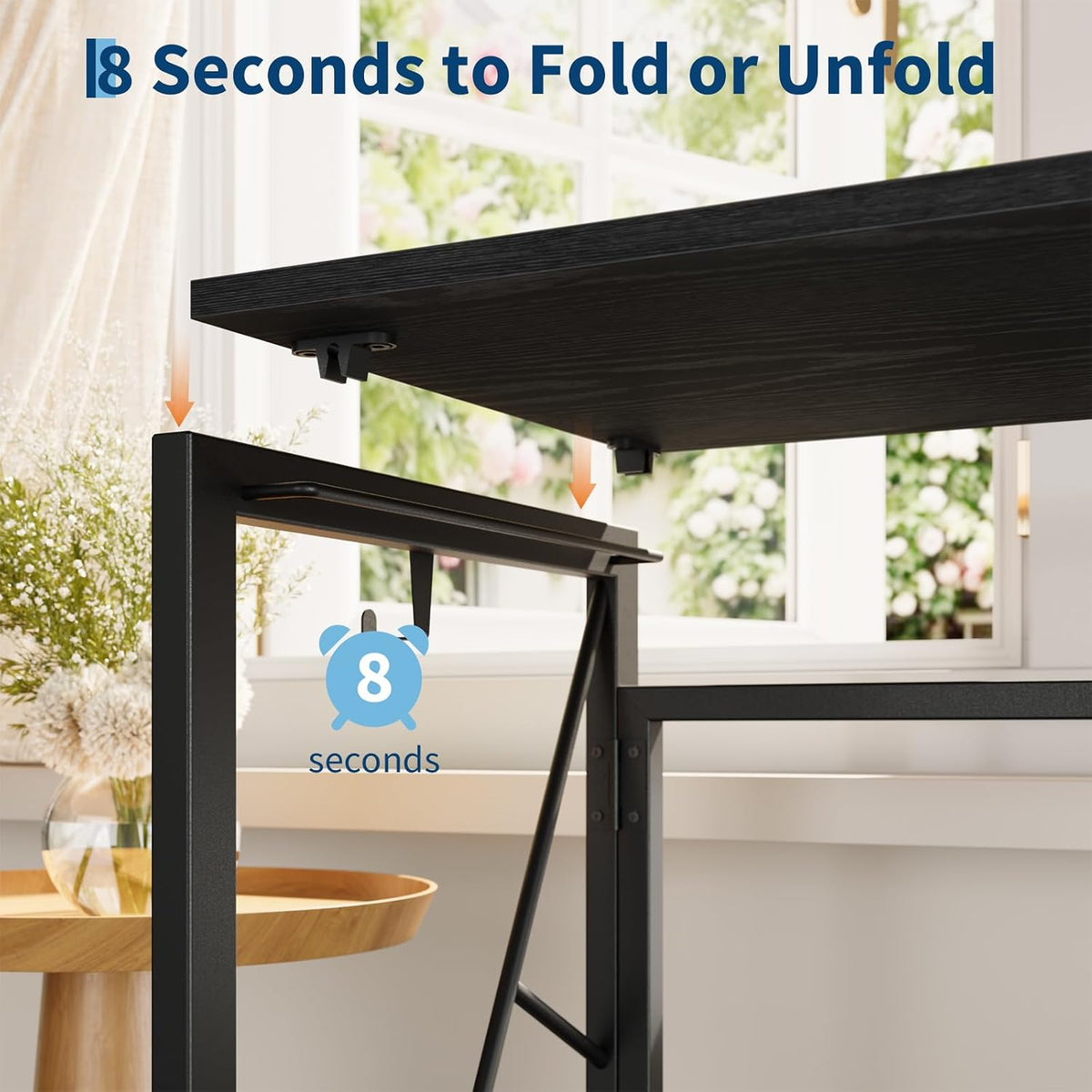 39.4" Black Folding Computer Desk