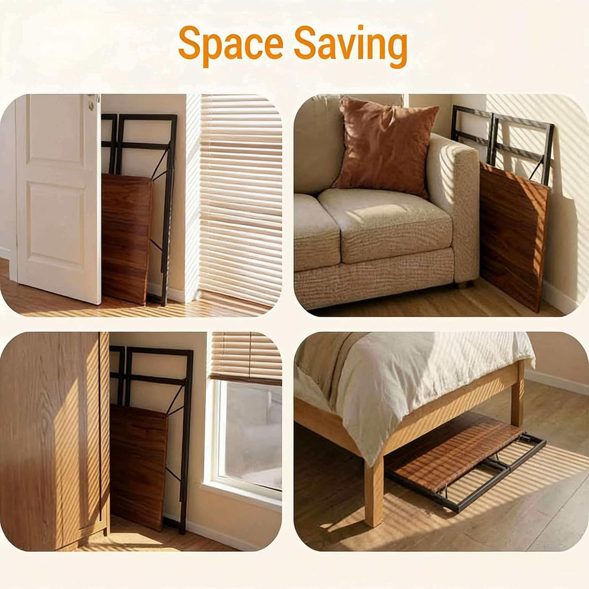 39 Inch Folding Computer Desk Steel Frame