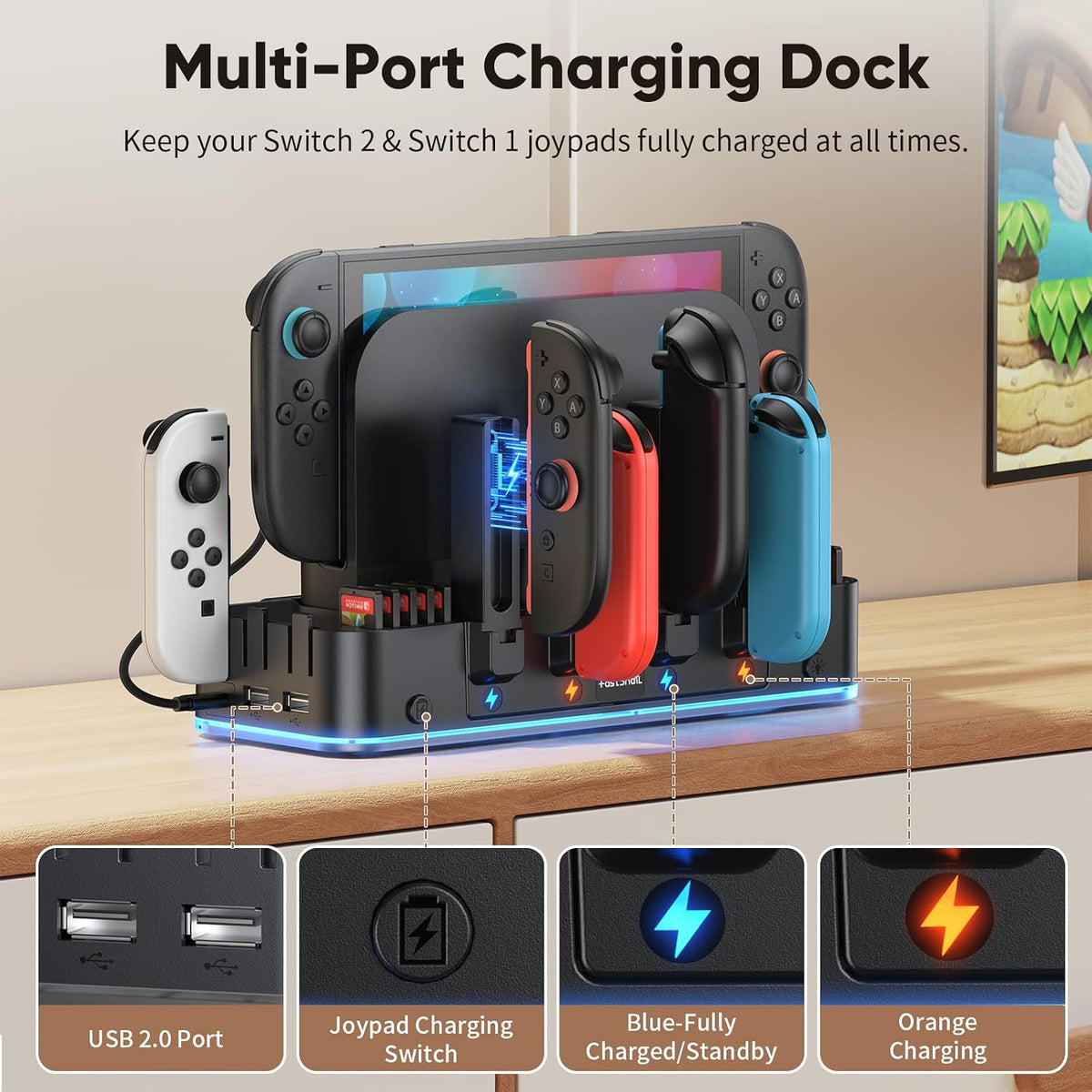 Switch 2 Wall Mount Charger Kit