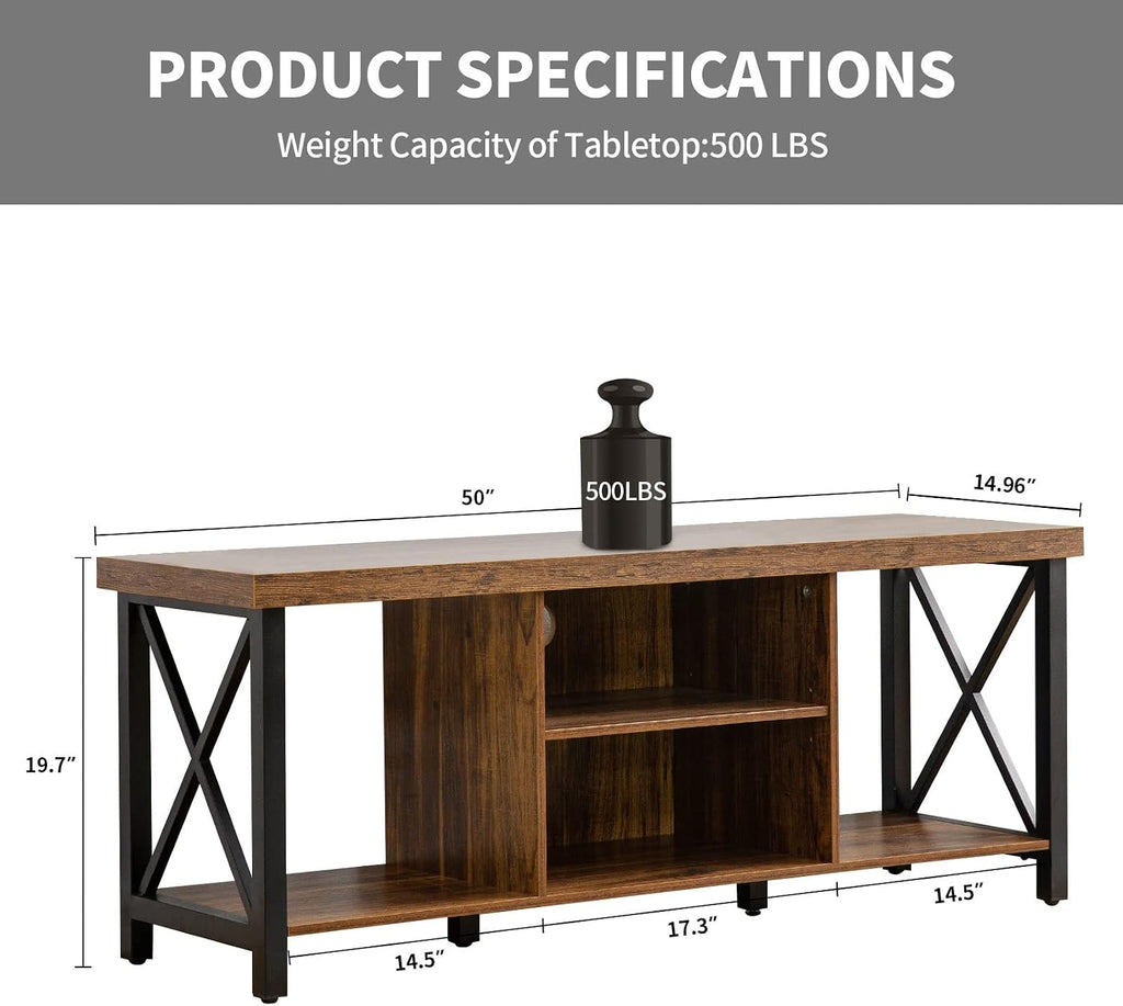 Rustic Brown TV Stand For 55 Inch TV