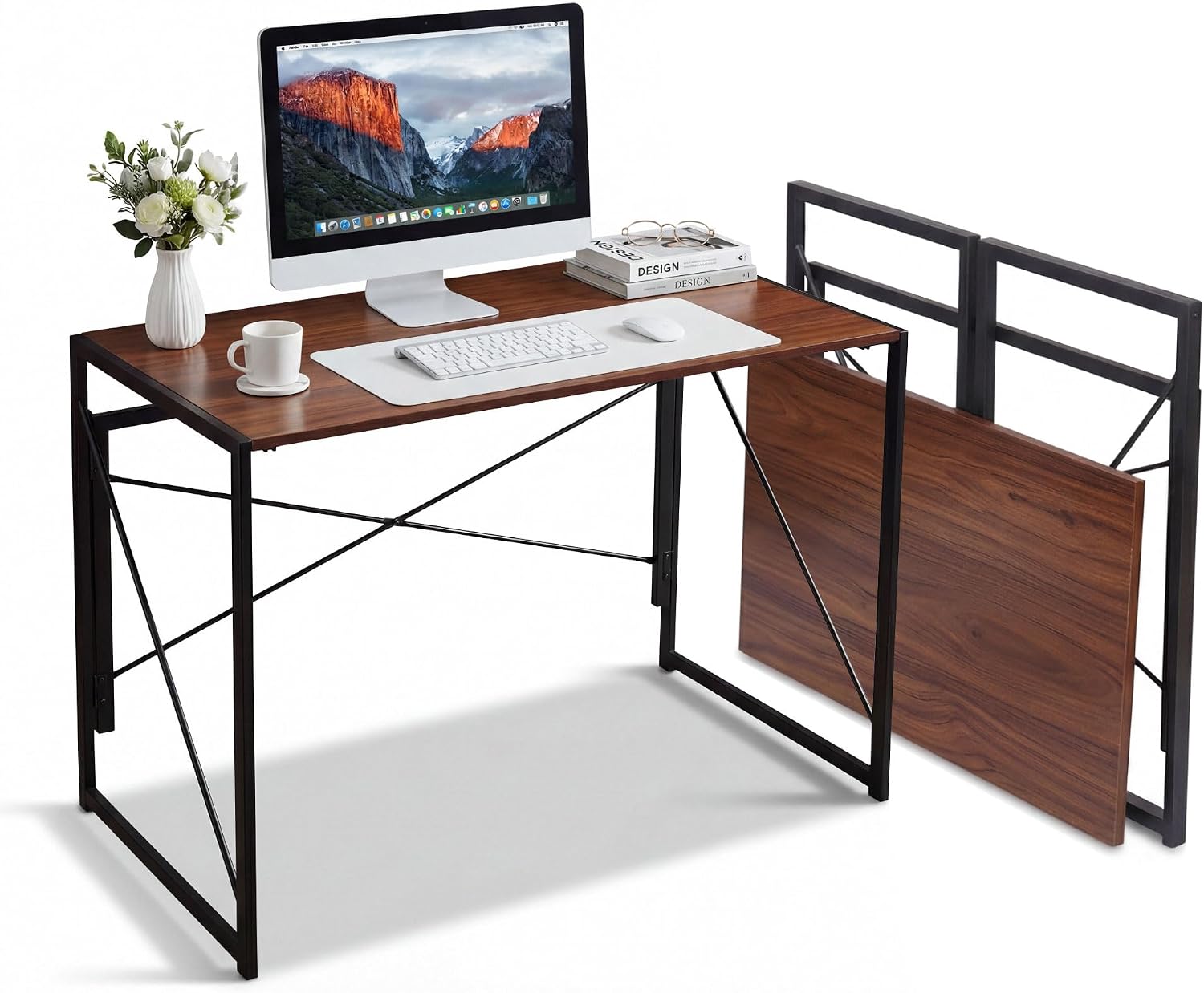 39 Inch Folding Computer Desk Steel Frame