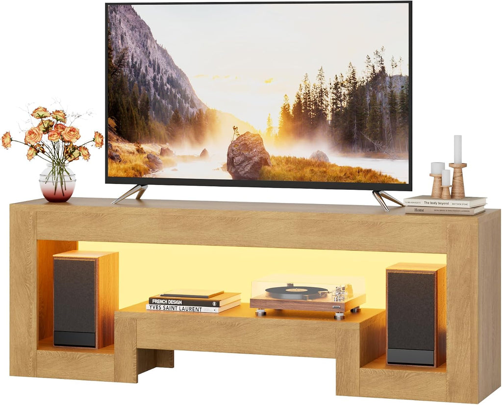 54" Natural LED TV Stand For 65" TV