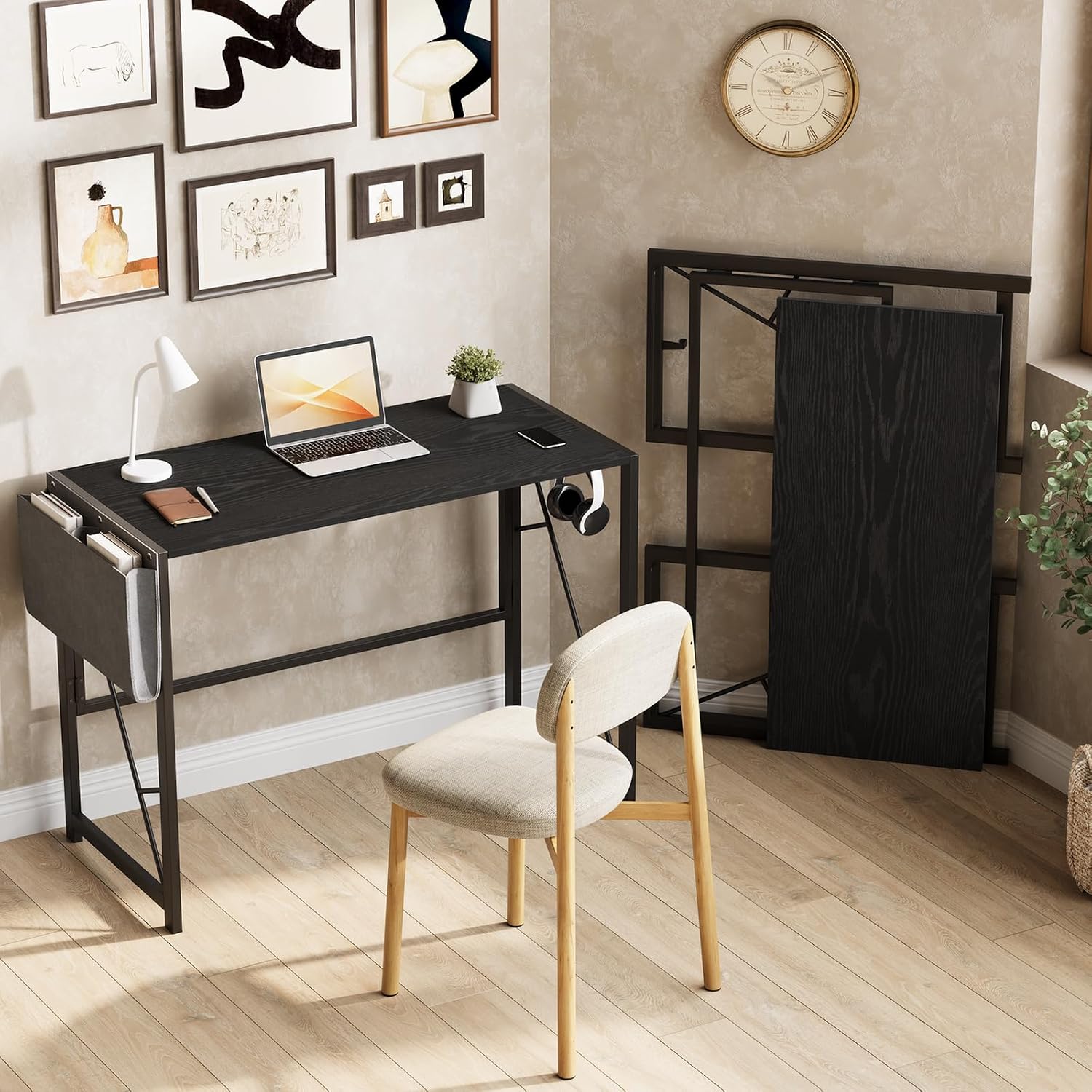 39.4" Black Folding Computer Desk