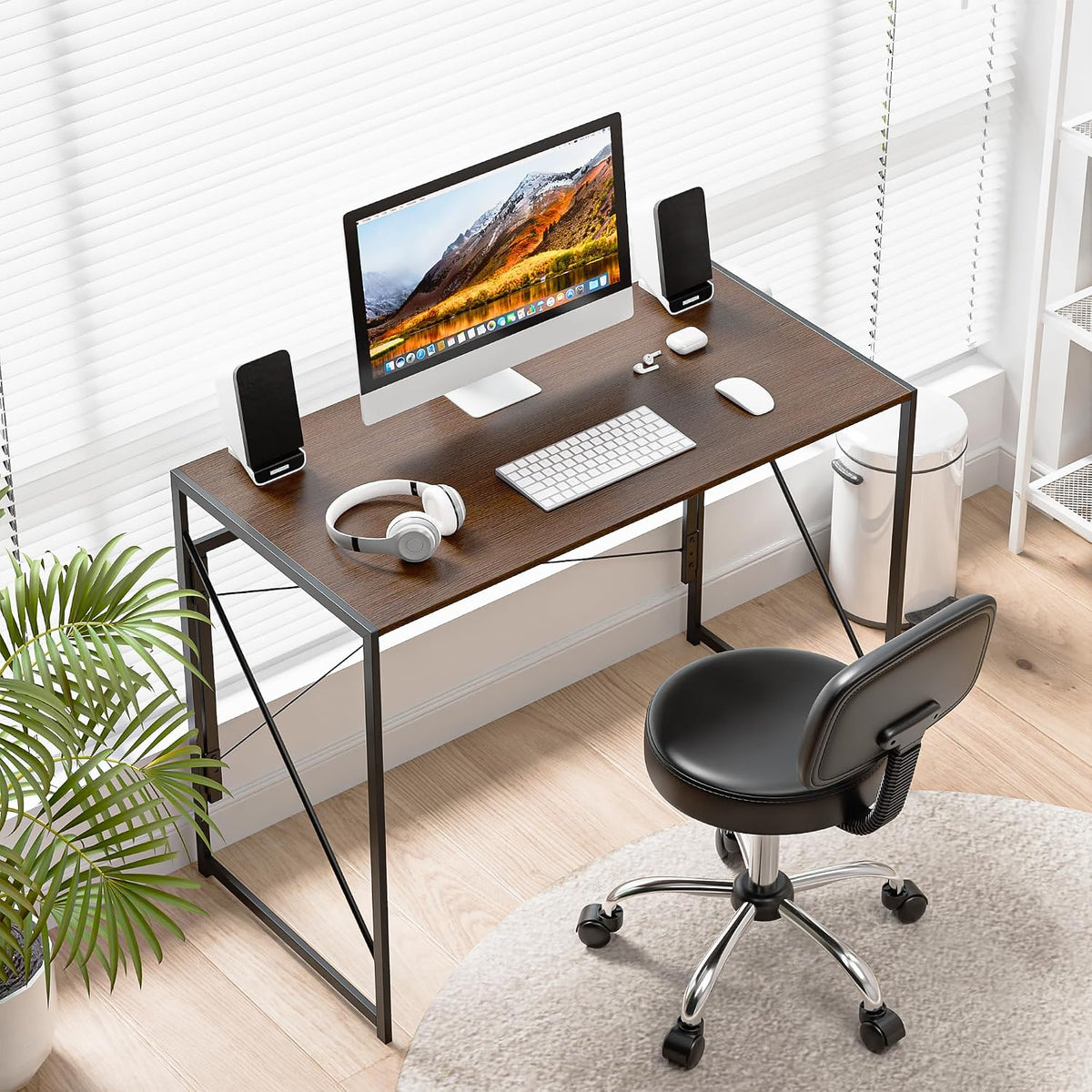39 Inch Folding Computer Desk Steel Frame