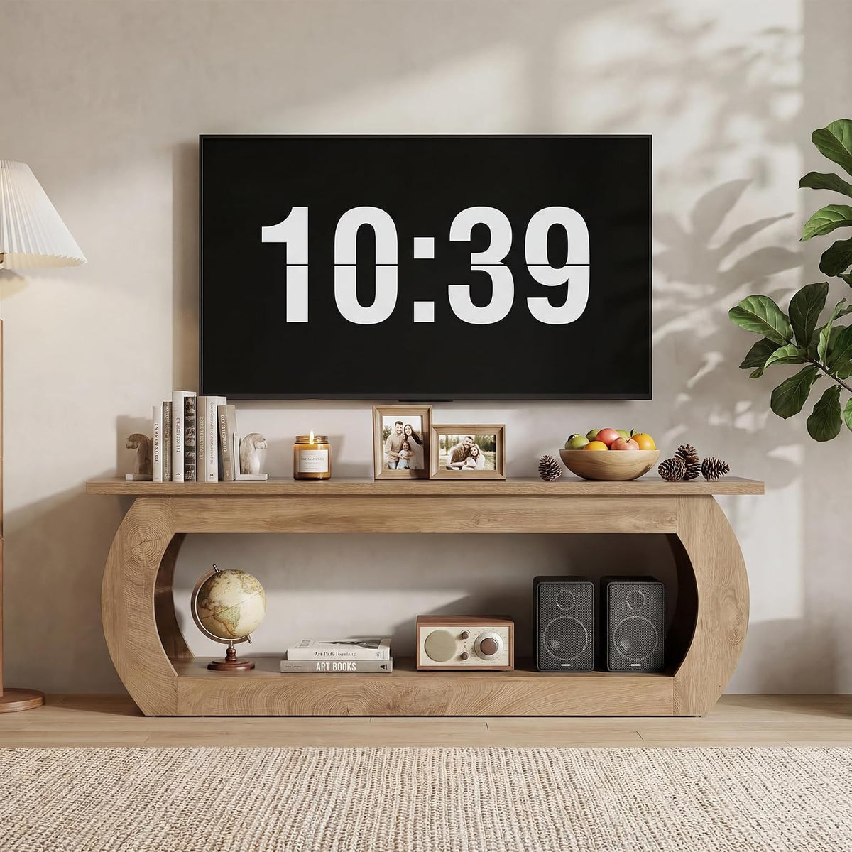 Brown TV Stand For 65 Inch TV