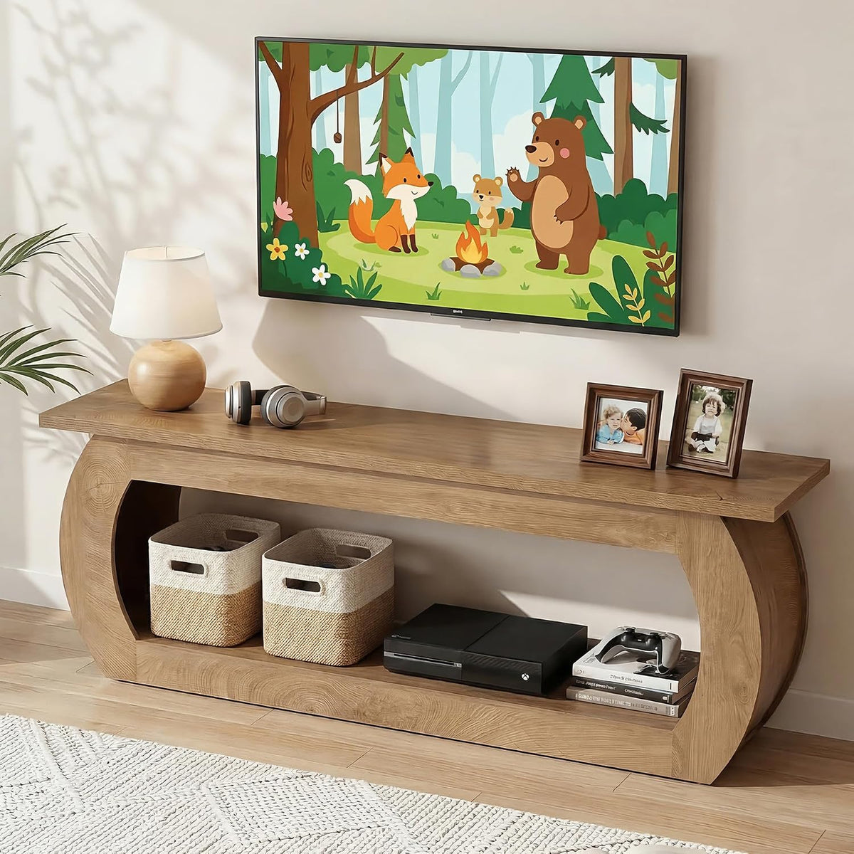 Brown TV Stand For 65 Inch TV