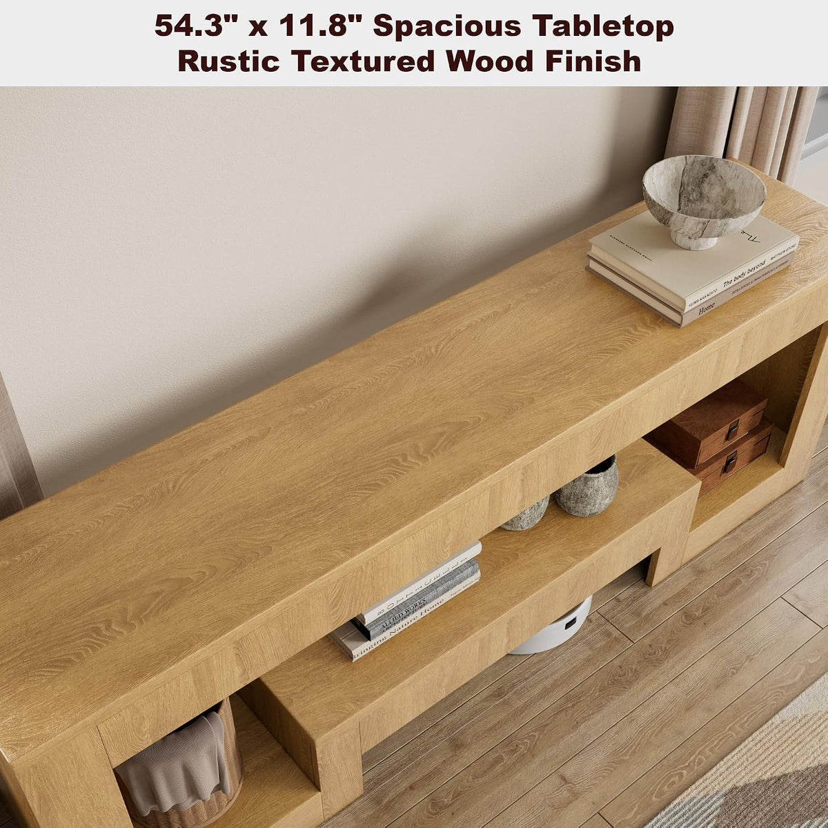 54" Natural LED TV Stand For 65" TV