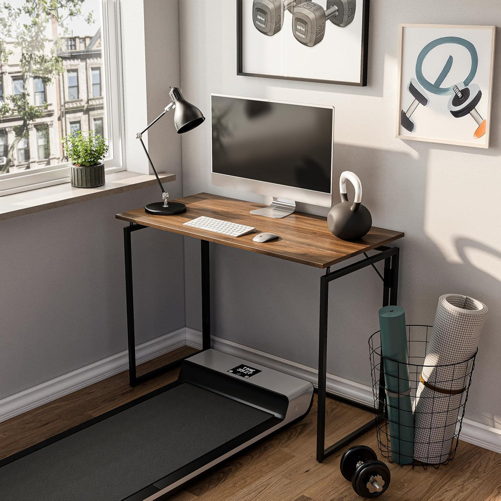 31.5" No Assembly Folding Desk Wood Top