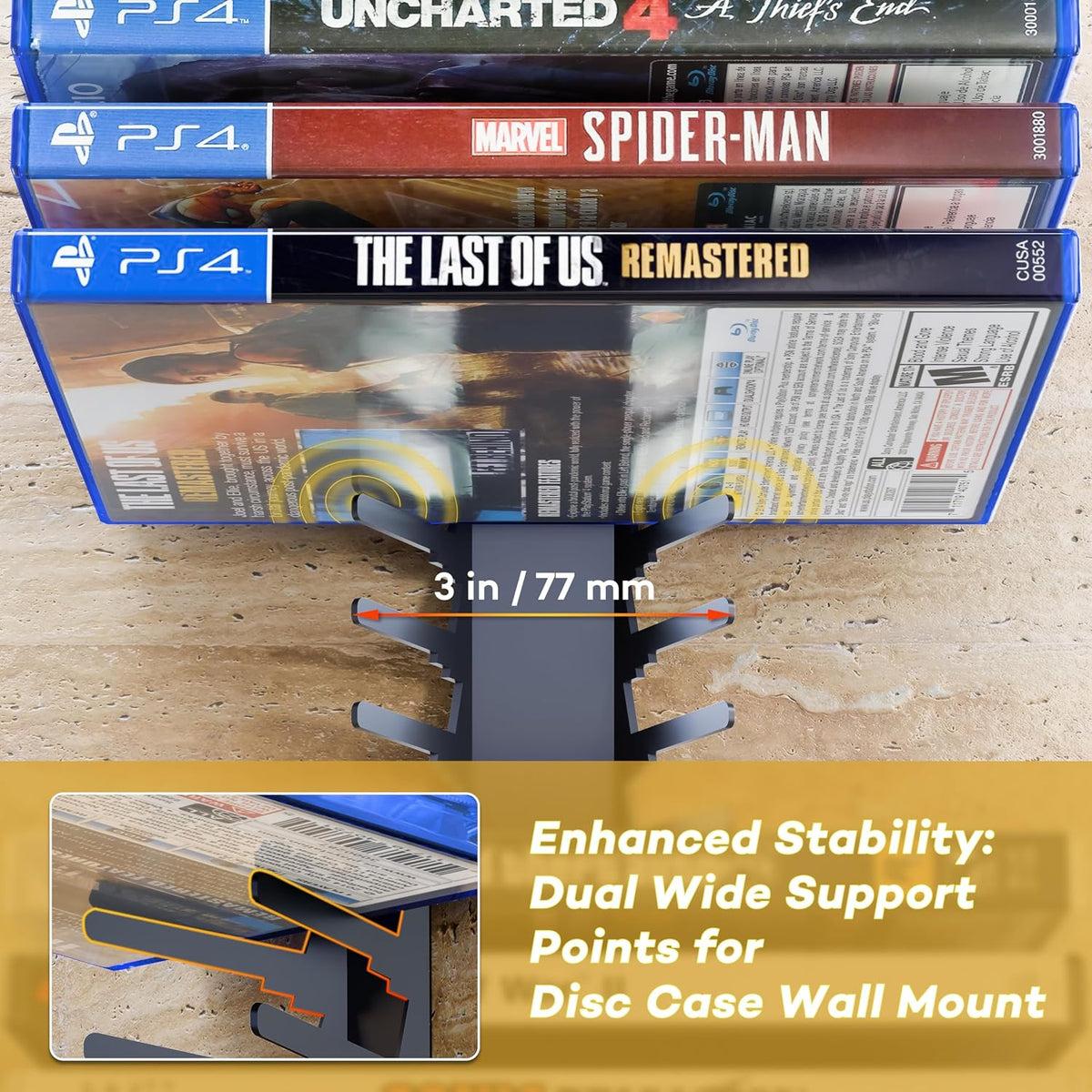 4‑Pack Metal Game Storage Wall Shelves